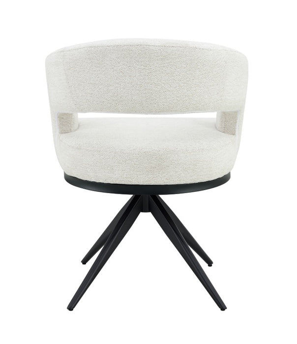 Chaise de salle à manger Japandi Belfort Bouclé Crème