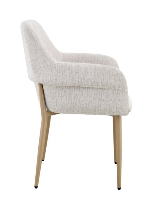 Japandi eetkamerstoel FLECHE Boucle Stone Set van 2