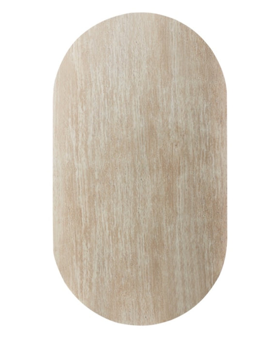 Table à Manger Japandi Gemont Pierre Frittée Aspect Travertin 160 cm