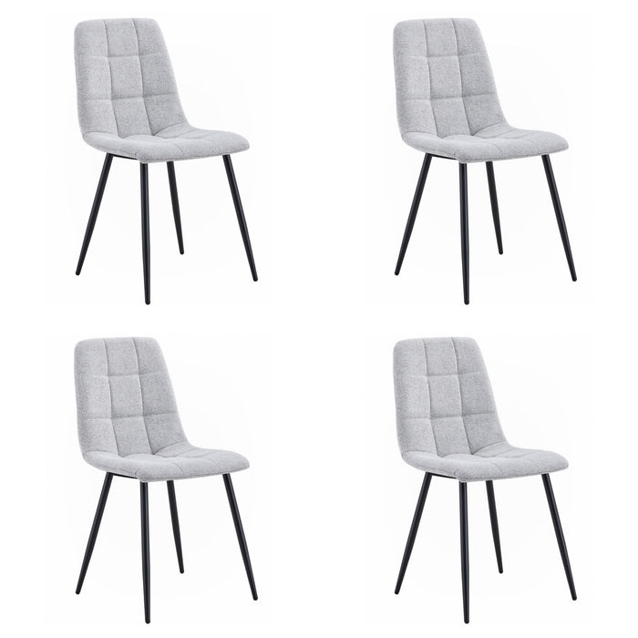 Set van 4 Eetkamerstoel Boizy Boucle Grijs