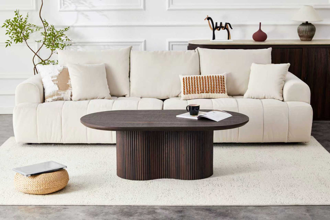 Japandi Salontafel Loubier Walnootkleur 130 cm