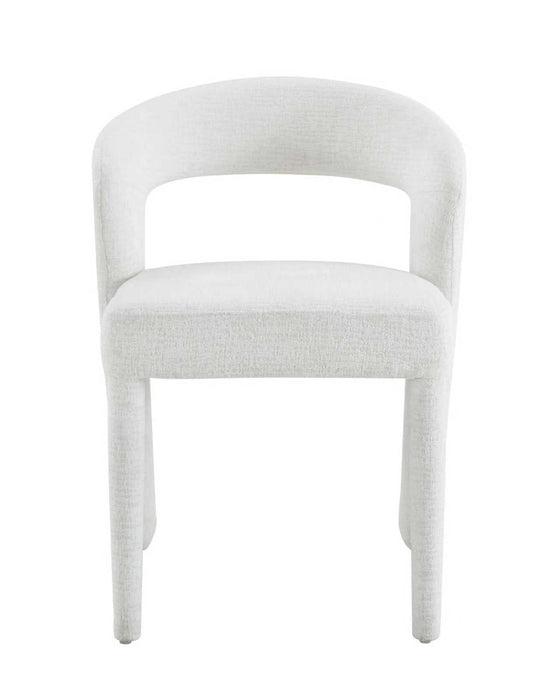 Japandi Eetkamerstoel ANDUZ Bouclé Crème Set van 2