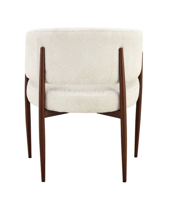 Japandi Eetkamerstoel Quintin Bouclé Stone Set van 4