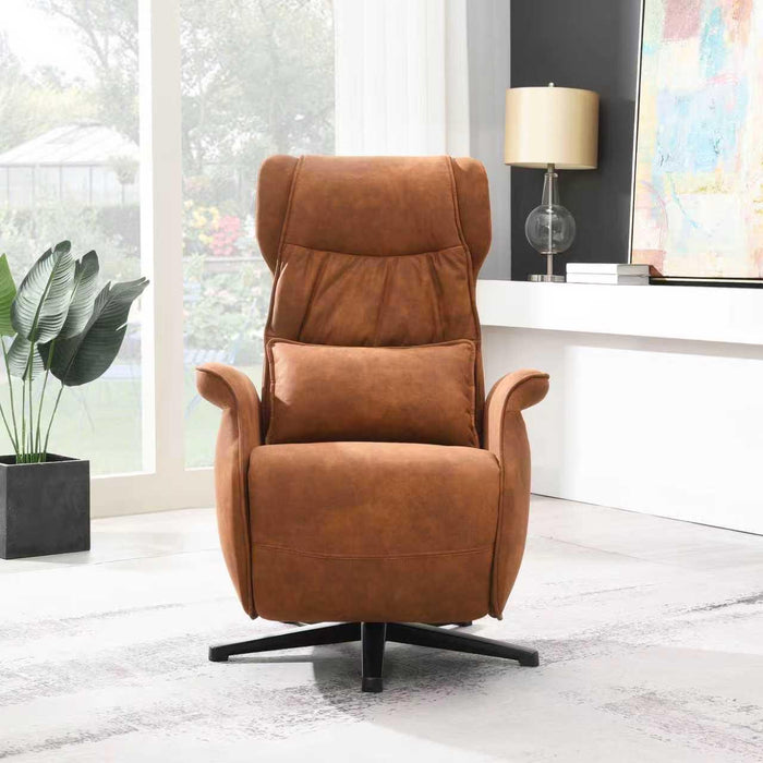 Elektrisch Relax Fauteuil Micro Suede Teron Cognac