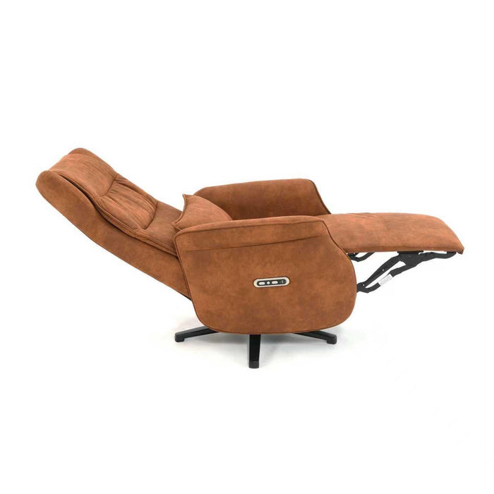 Elektrisch Relax Fauteuil Micro Suede Teron Cognac