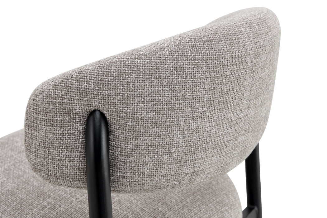 Chaise de salle à manger Japandi CHAUM en lin taupe