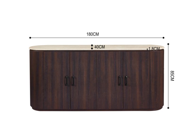 Japandi Dressoir Gemont Travertin Look 180 cm