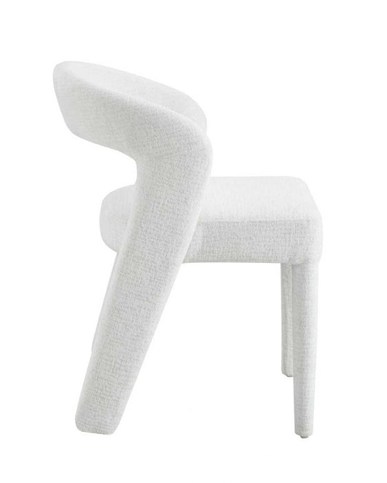 Japandi Eetkamerstoel ANDUZ Bouclé Crème