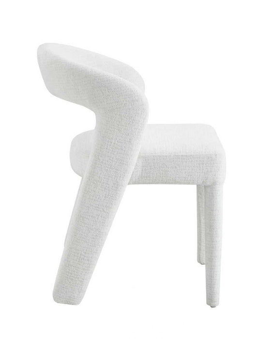 Japandi Eetkamerstoel ANDUZ Bouclé Crème Set van 4