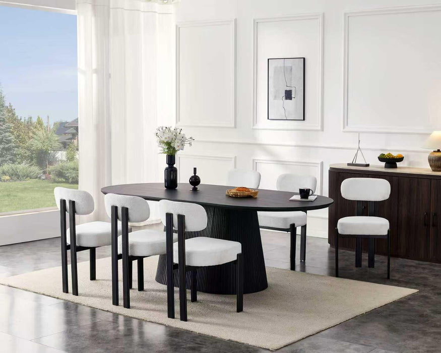 Japandi Eettafel Nizone Zwart 220 cm