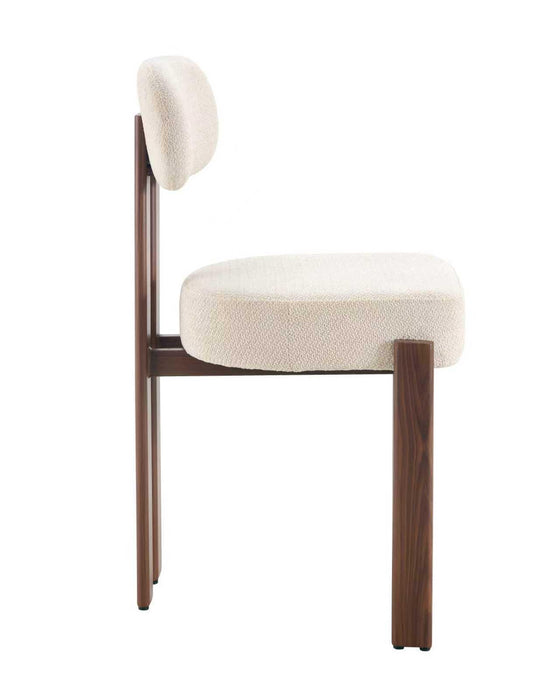 Chaise de Salle à Manger Japandi Caen Bouclé Stone