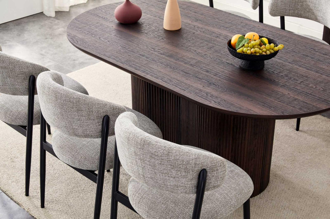 Japandi Eetkamerstoel CHAUM Linnen Taupe Set van 4