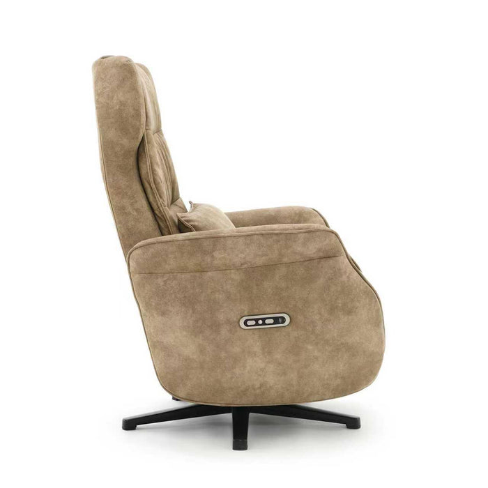 Elektrisch Relax Fauteuil Micro Suede Teron Taupe