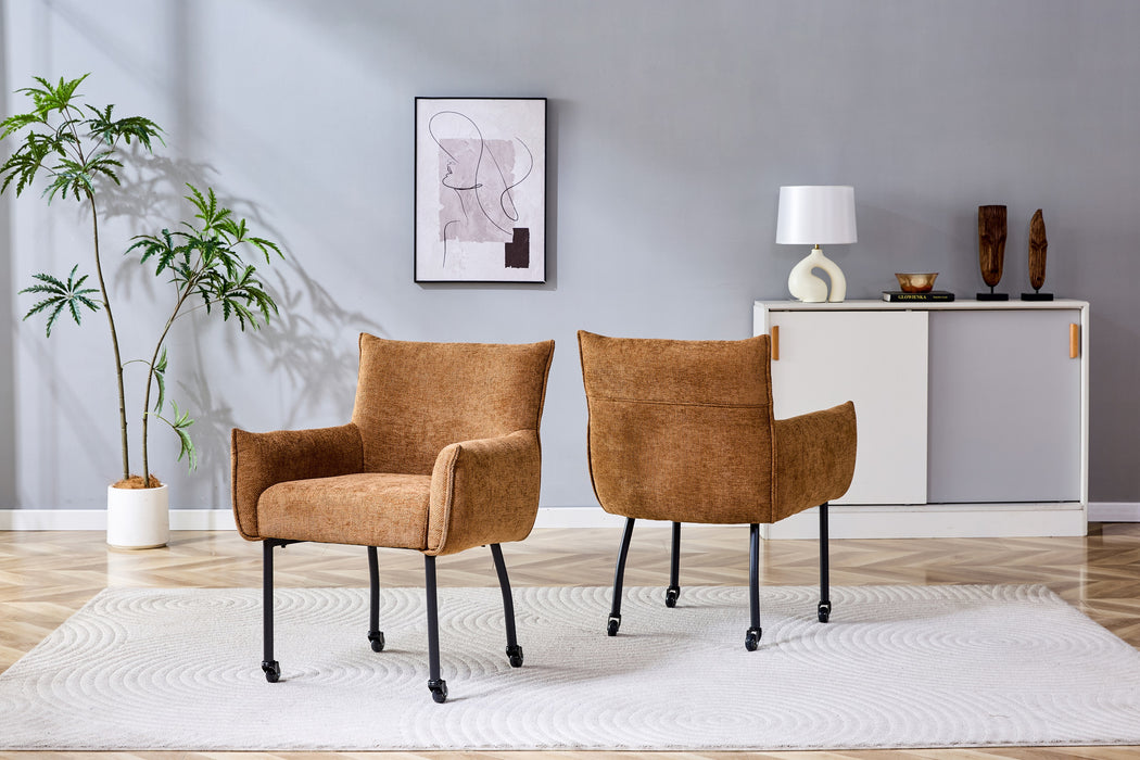 Chaise de salle à manger industrielle Ourier Lin Cognac