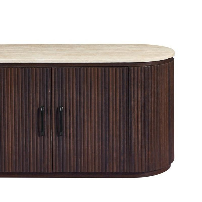 Japandi TV-Möbel Gemont Travertin Look 180 cm