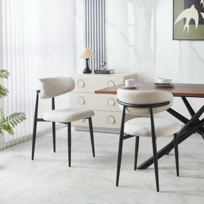 Japandi Eetkamerstoel Arles Stone Set van 4