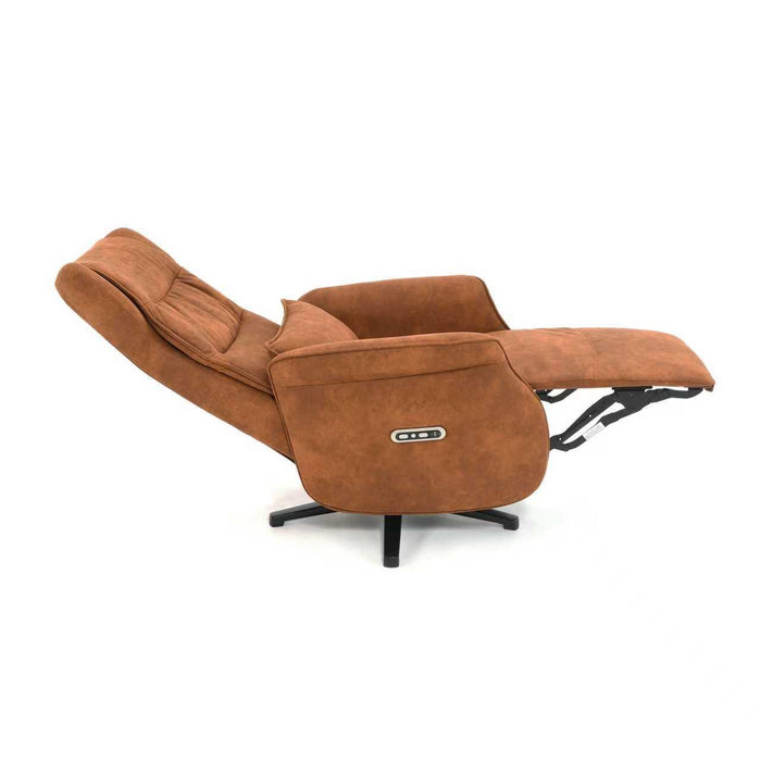 Elektrisch Relax Fauteuil Micro Suede Teron Cognac