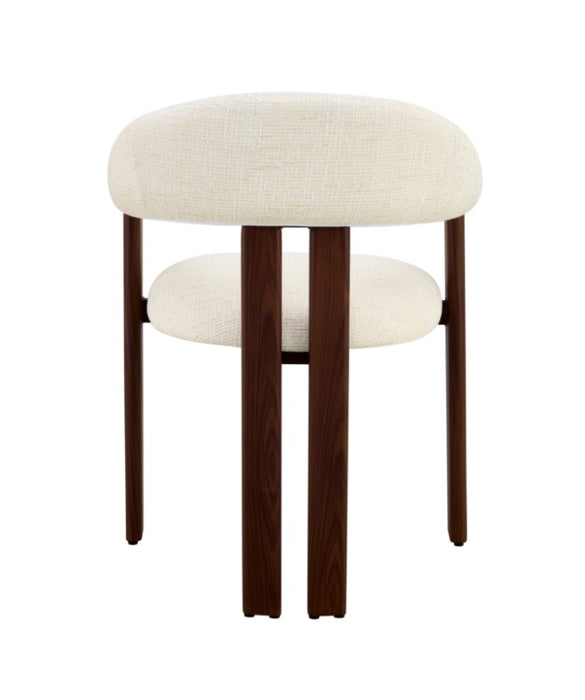 Chaise de Salle à Manger Japandi MOUZ Bouclé Crème