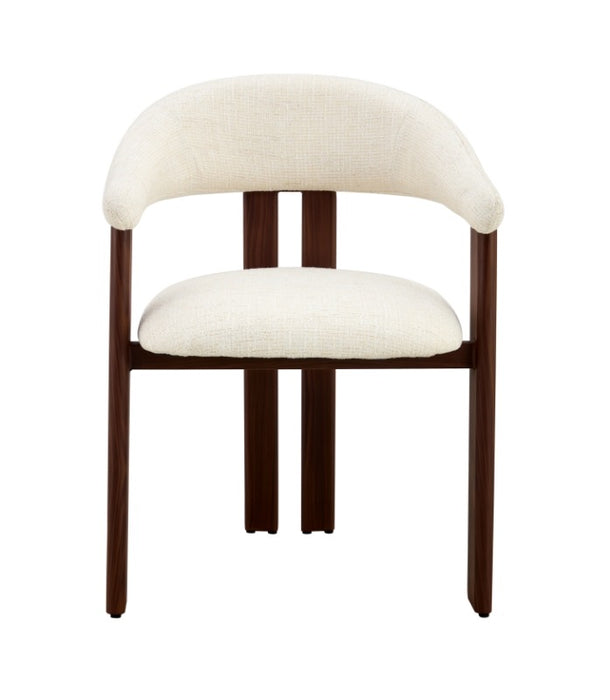 Chaise de Salle à Manger Japandi MOUZ Bouclé Crème