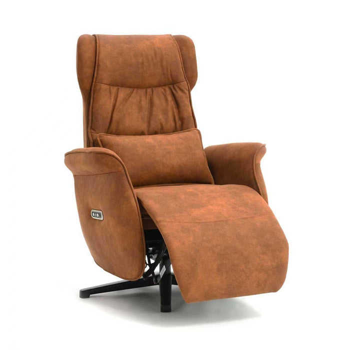 Elektrisch Relax Fauteuil Micro Suede Teron Cognac