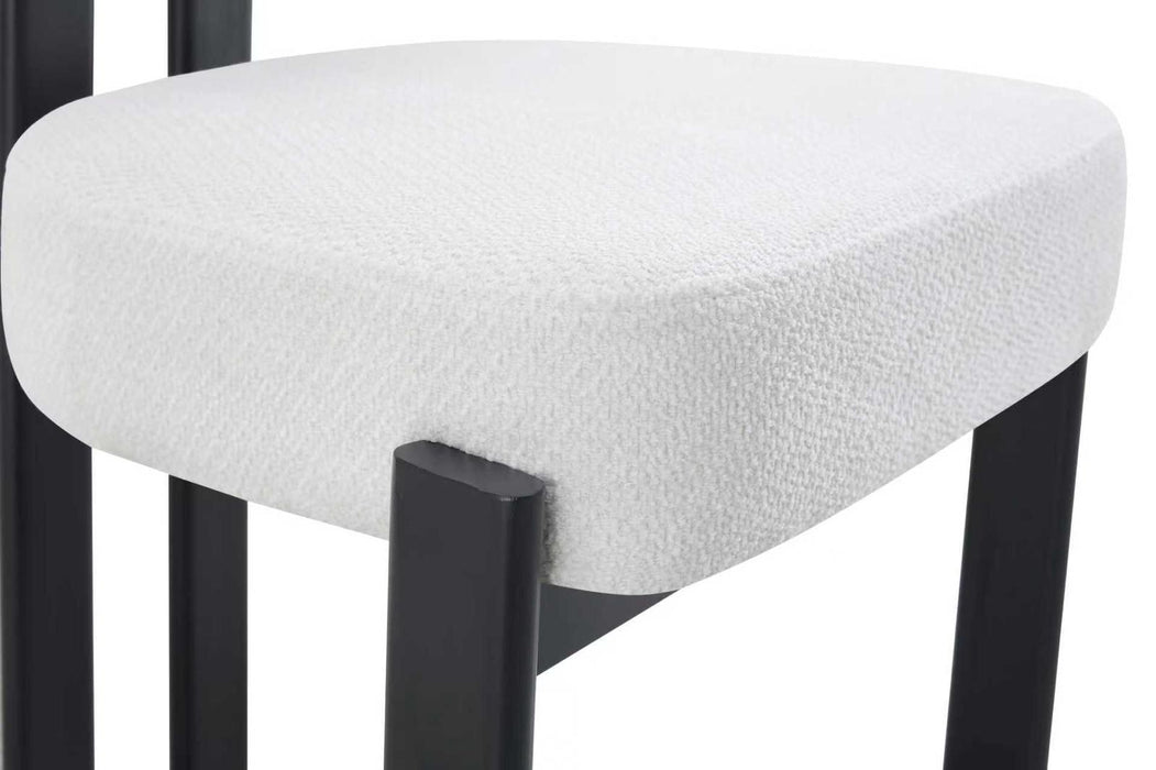 Japandi Eetkamerstoel Caen Bouclé Crème Set van 4