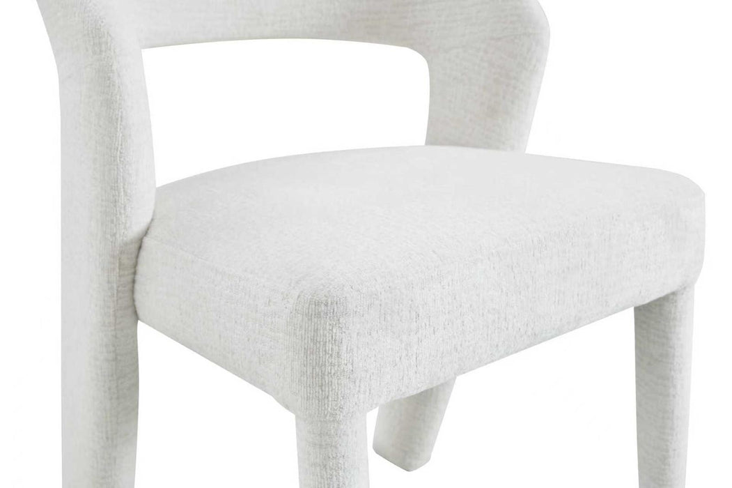 Japandi Eetkamerstoel ANDUZ Bouclé Crème Set van 4