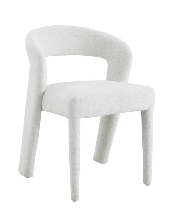 Japandi Eetkamerstoel ANDUZ Bouclé Crème Set van 2