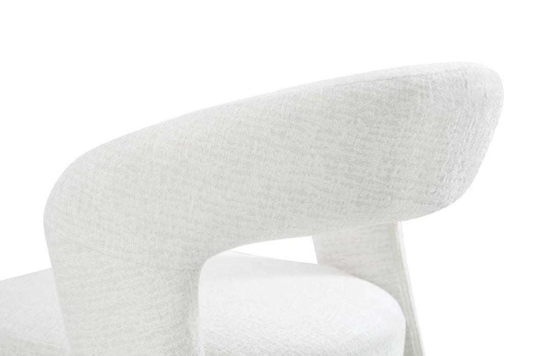 Japandi Eetkamerstoel ANDUZ Bouclé Crème Set van 2