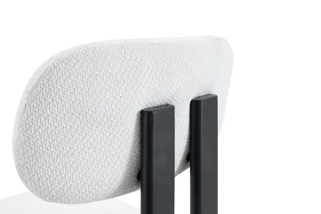 Japandi Eetkamerstoel Caen Bouclé Crème Set van 4