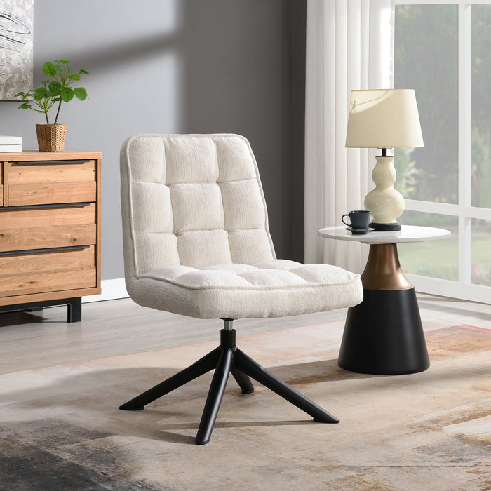 Fauteuil Luchon Japandi Creme Draaibaar