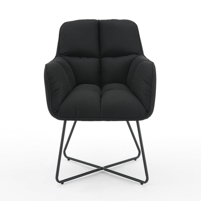 Eetkamerstoel Lacoure Linnen Zwart SET van 4