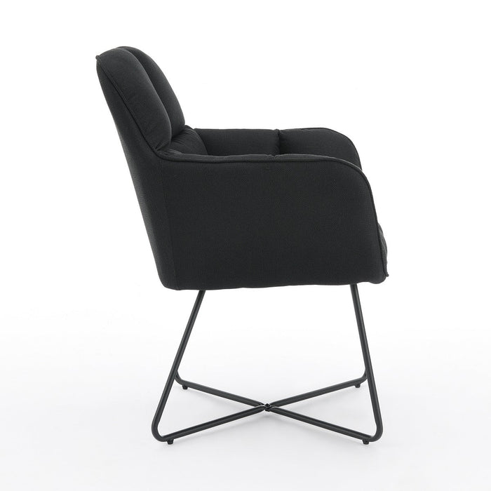 Eetkamerstoel Lacoure Linnen Zwart SET van 4