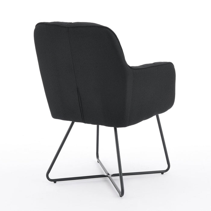 Eetkamerstoel Lacoure Linnen Zwart SET van 4