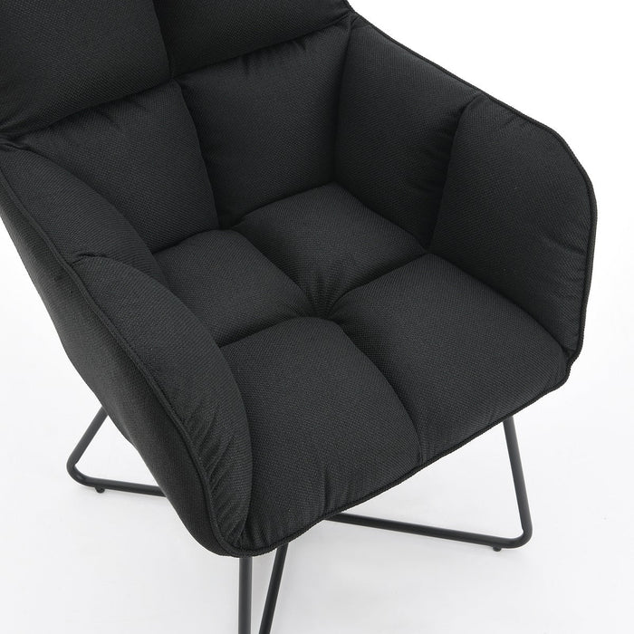 Eetkamerstoel Lacoure Linnen Zwart SET van 4