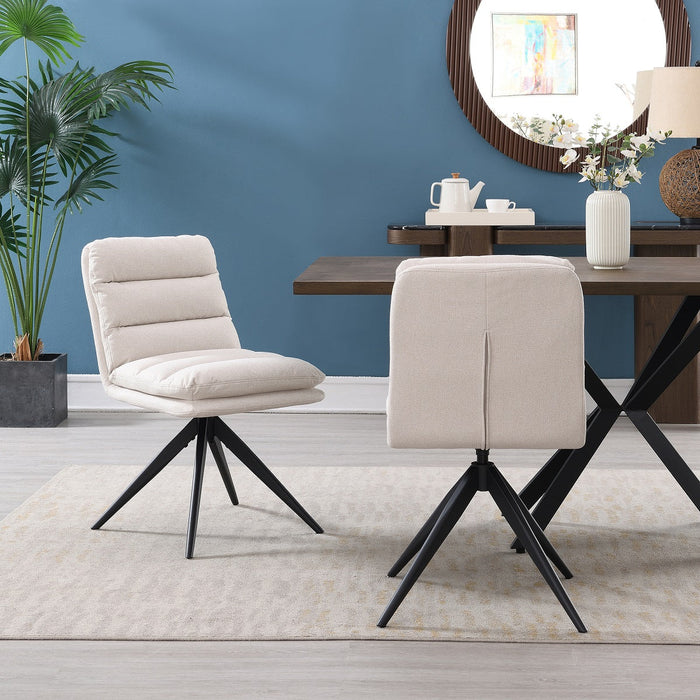 Draaibare Eetkamerstoel Nessa Stone Set van 2