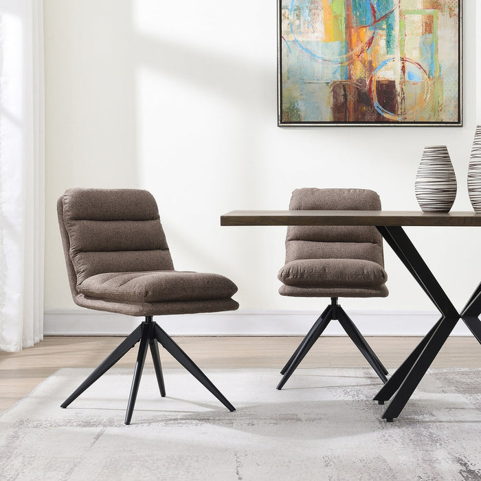 Draaibare Eetkamerstoel Nessa Taupe Set van 2