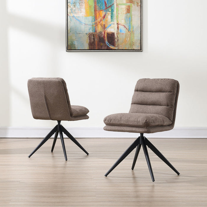 Draaibare Eetkamerstoel Nessa Taupe Set van 2