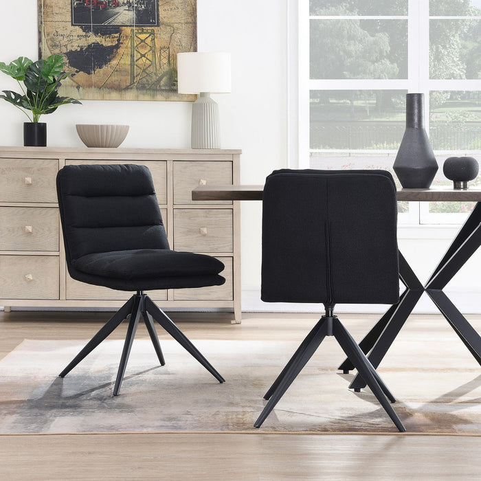 Draaibare Eetkamerstoel Nessa Zwart Set van 4
