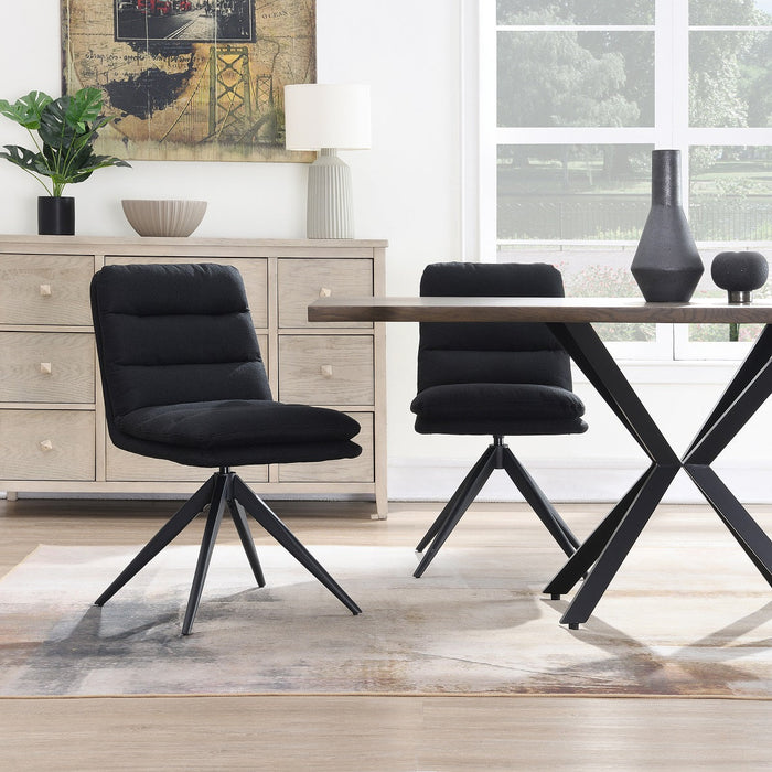 Draaibare Eetkamerstoel Nessa Zwart Set van 4