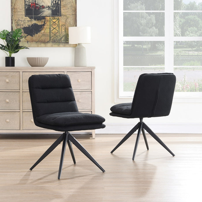 Draaibare Eetkamerstoel Nessa Zwart Set van 2