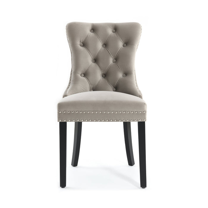 Eetkamerstoel Bains Velours Stone Set van 4