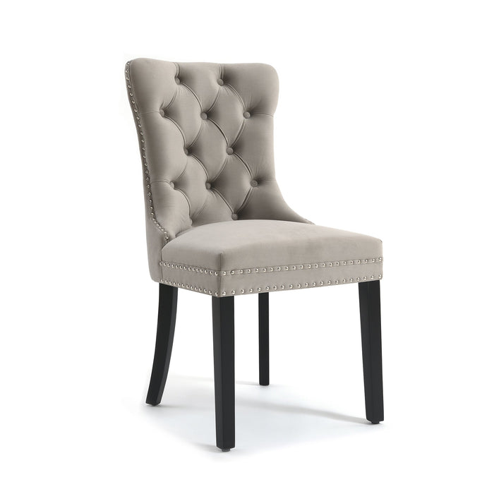 Eetkamerstoel Bains Velours Stone Set van 4