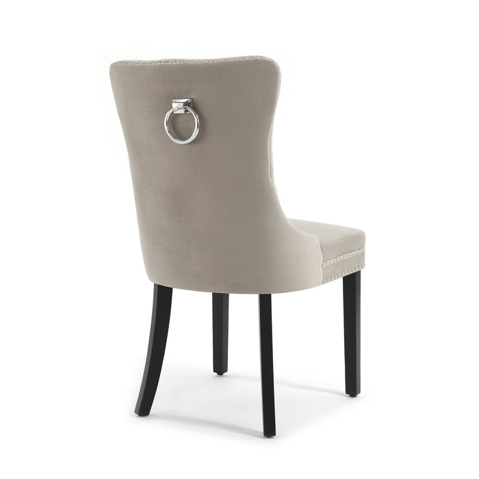 Eetkamerstoel Bains Velours Stone Set van 4