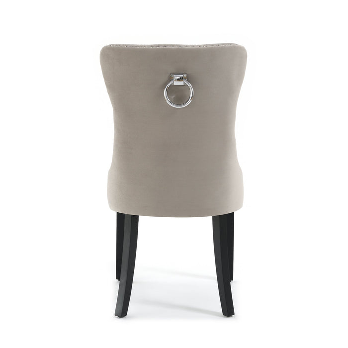 Eetkamerstoel Bains Velours Stone Set van 4