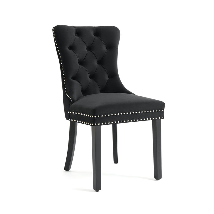 Eetkamerstoel Bains Velours Zwart Set van 4