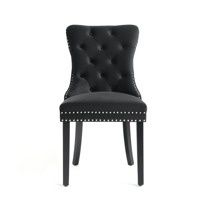 Eetkamerstoel Bains Velours Zwart Set van 4