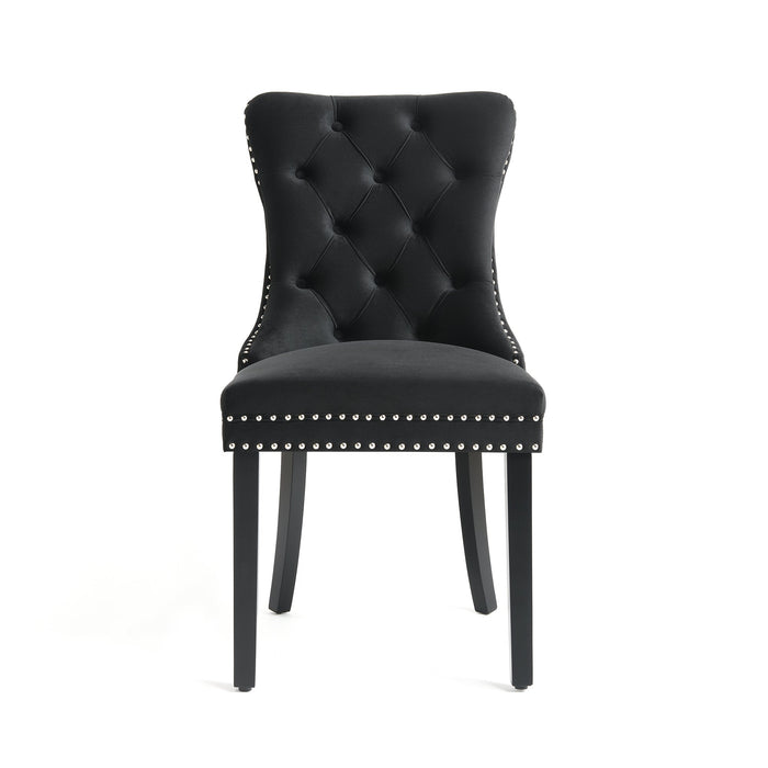 Eetkamerstoel Bains Velours Zwart Set van 2