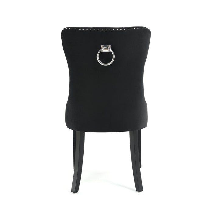 Eetkamerstoel Bains Velours Zwart Set van 4