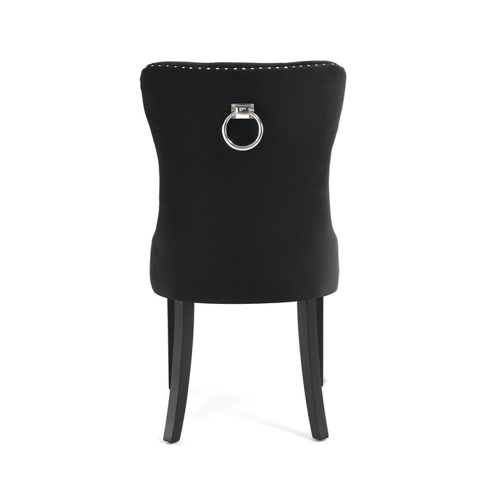 Eetkamerstoel Bains Velours Zwart Set van 2