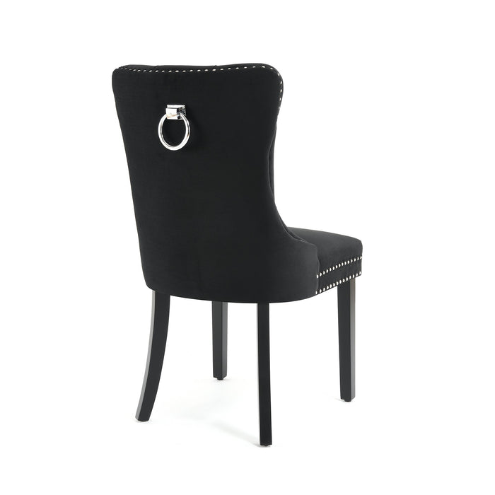 Eetkamerstoel Bains Velours Zwart Set van 2